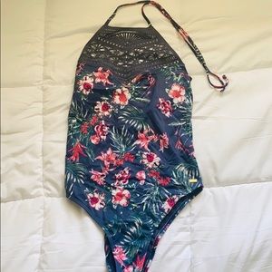 Rocky Floral High Neck One Piece